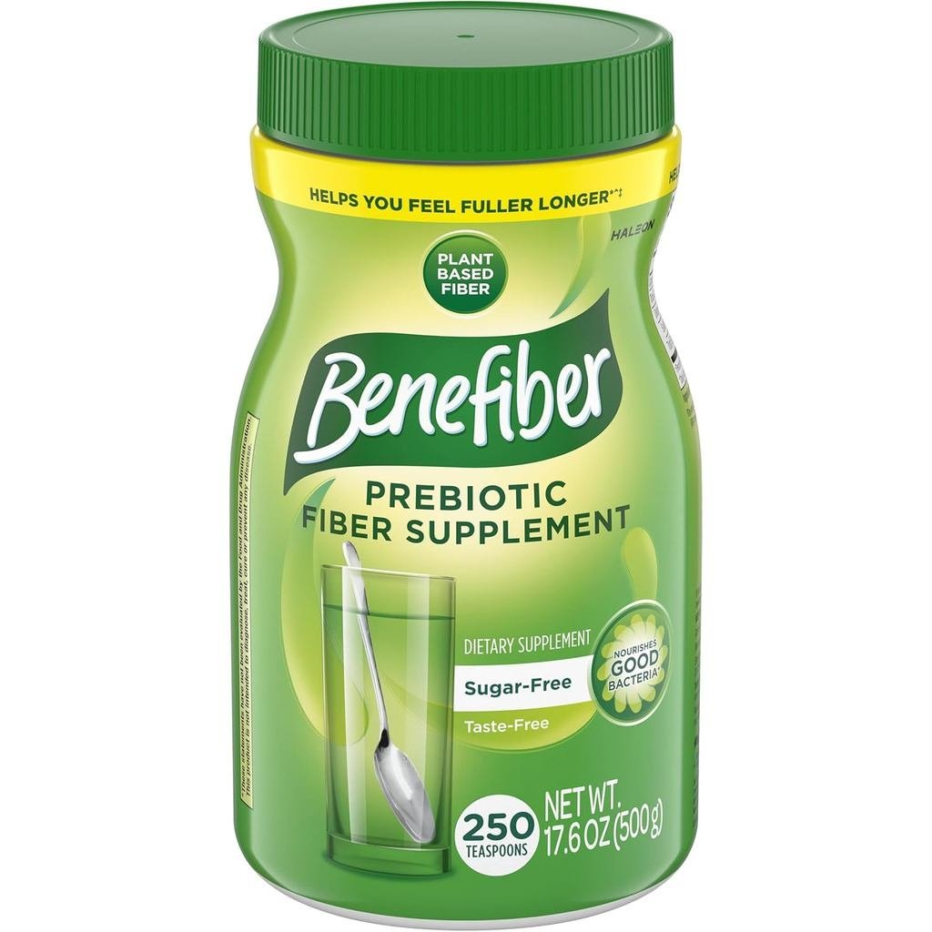Benefiber Daily Prebiotic Fiber Supplement Powder for Digestive Health, Unflavored - 250 Teaspoons (