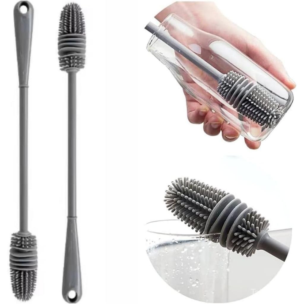 (Pack of 2) Baby Feeding Nipple Mini Cleaning Cleaner Silicone Bottle Brush Cleaning Brush Silicone 