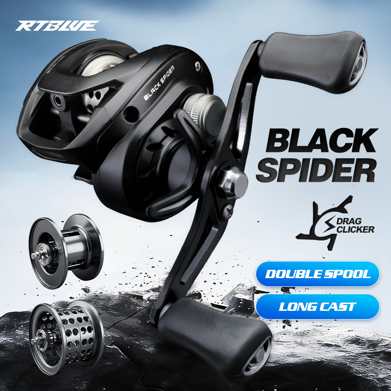 BEARKING รอกตกปลา BLACK SPIDER Double Spool Baitcasting Reel รอกตกปลา 7.1:1 อัตราทดเกียร์ความเร็วสูง