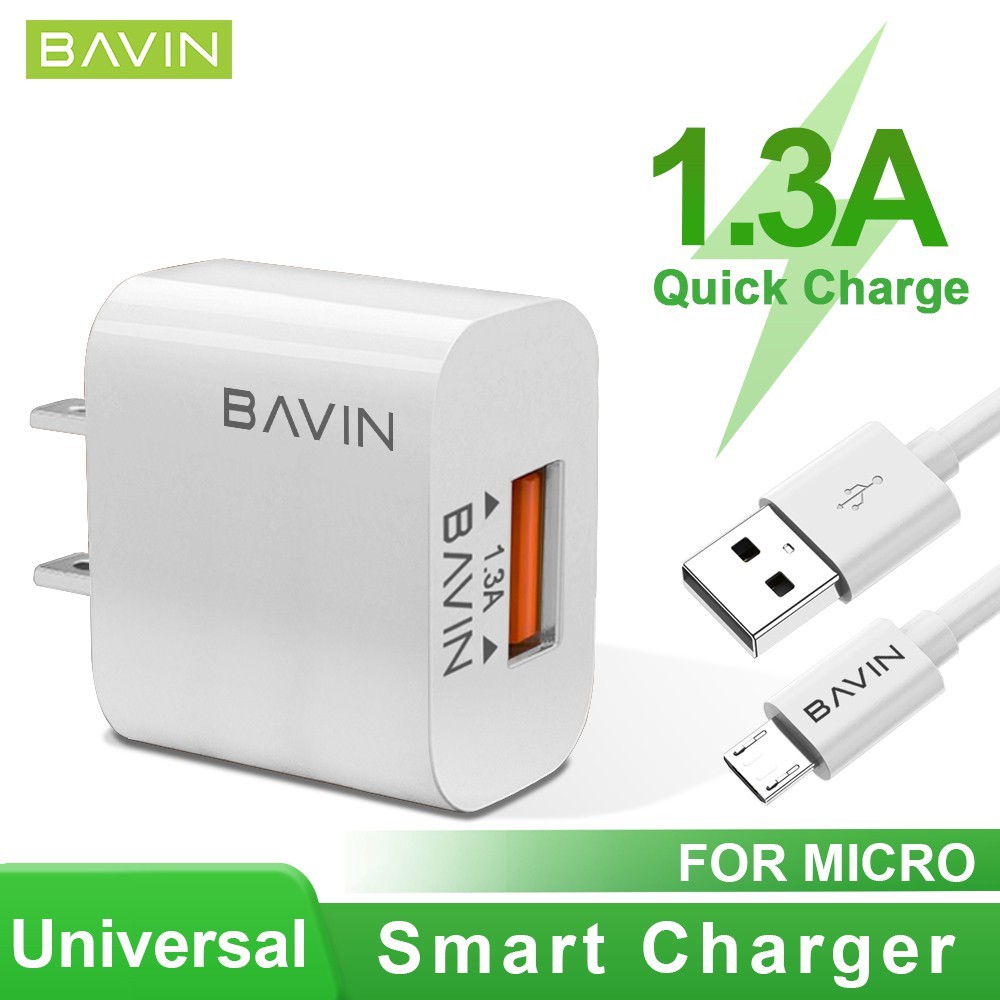 Bavin Charger PC515 1.3A Smart USB Charger Fast Charger สําหรับ Android Micro / I5 / TYPE-C/V8