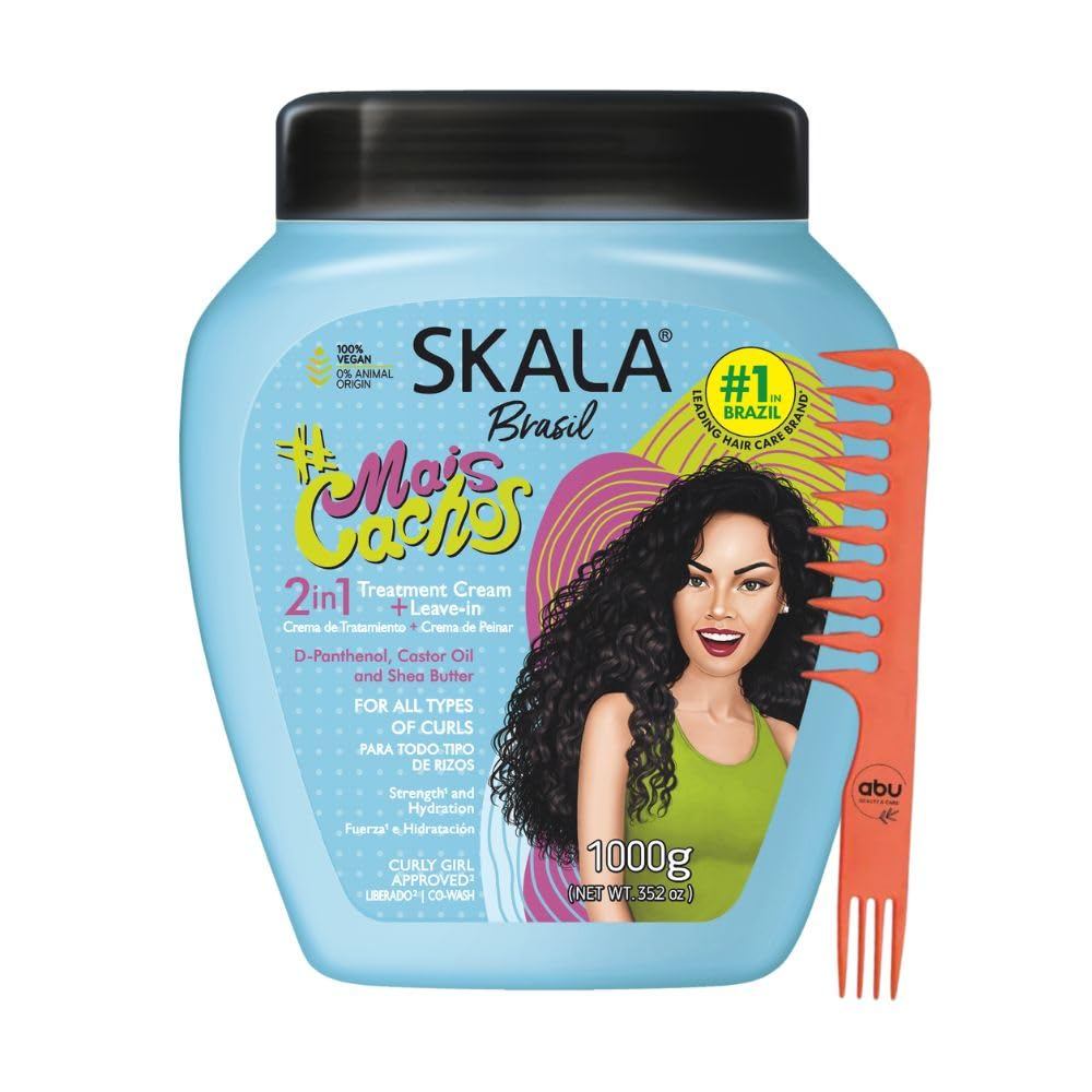 Skala Expert Mais Cachos Hair Care, 1000g, Brazilian More Curls ขจัด Frizz, สําหรับผมหยิก 2 in 1 Con
