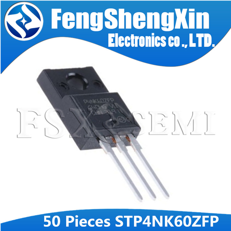 50PCS STP4NK60ZFP TO-220F P4NK60ZFP TO220F STP4NK60 TO-220F 4NK60 STP4NK60ZF N-Channel MOSFET ทรานซิ