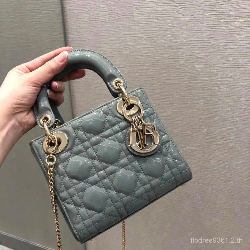 Dior Three Grid Dior Patent Leather สีใหม่ Rock Grey LL