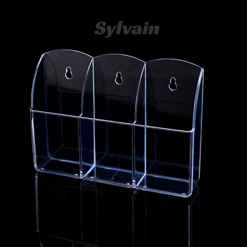 ที่วางรีโมทคอนโทรลอะคริลิค 3 ตาราง กล่องเก็บของติดผนัง เจาะติดตั้งฟรี เคสจัดระเบียบแบบใสสําหรับเครื่องปรับอากาศทีวีรีโมท