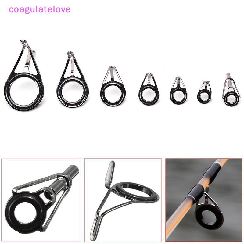 Coagulatelove 7 ชิ้นขนาดผสมตกปลาแหวน Rod Pole ชุดซ่อม Line Guides Eyes ชุดใหม่ [HOT]