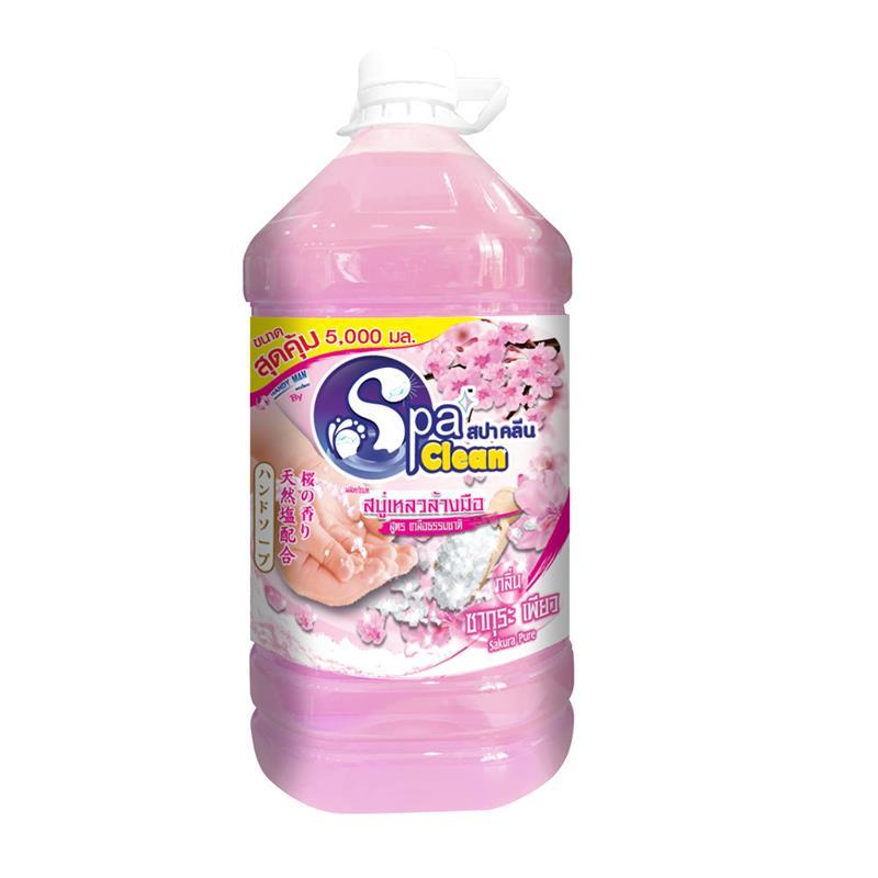 SPACLEAN สบู่เหลวล้างมือ กลิ่นซากุระเพียว สีชมพู ขนาด 5,000 มล.