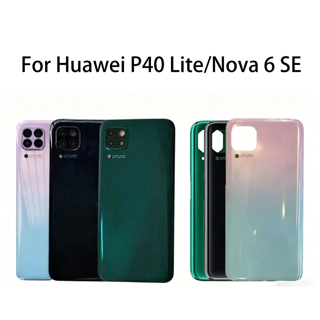 ฝาหลังแบตเตอรี่สําหรับ Huawei P40 Lite ด้านหลังประตูสําหรับ Nova 6 SE JNY-L21 JNY-L22 แบตเตอรี่ Nova