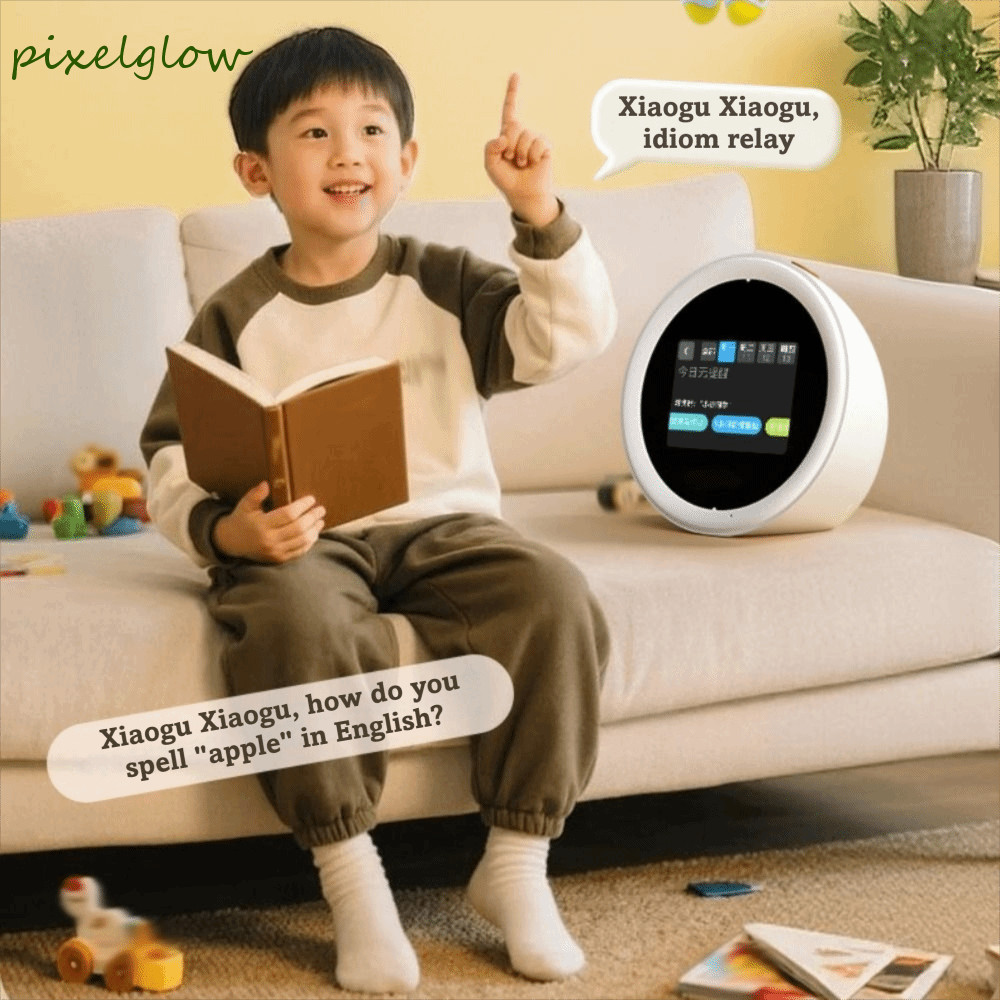 PIXELGLOW N2 นาฬิกาปลุกอัจฉริยะ, ตัวจับเวลาแบบวินัยในตัวเอง AI เทคโนโลยี AI ลําโพง, หน้าจอสัมผัส AI 