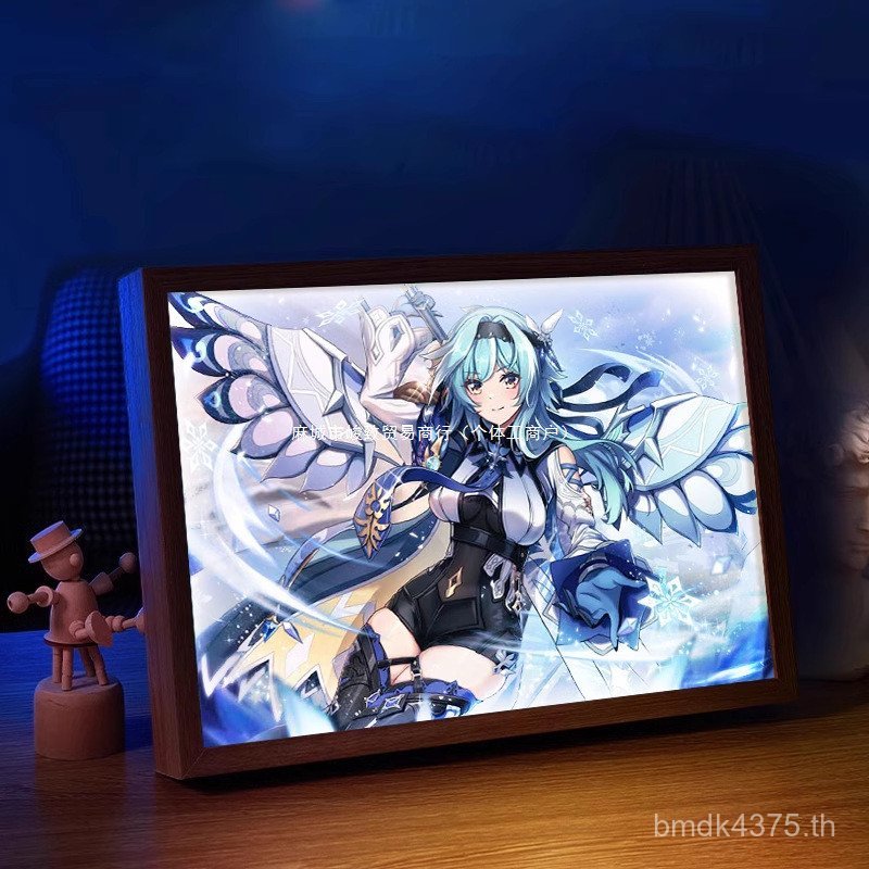 Youla Merchandise ภาพวาด Yuanshen สองมิติ Hand-Made Night Light ห้องเกมบรรยากาศตกแต่งกระจกสร้างสรรค์