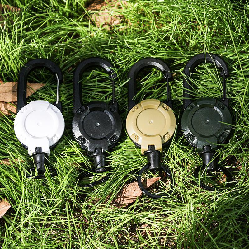 Junmeng888 Anti-theft โลหะ Easy-to-pull BUCKLE เชือกยืดหยุ่นพวงกุญแจ Sporty Retractable Key แหวนกลาง