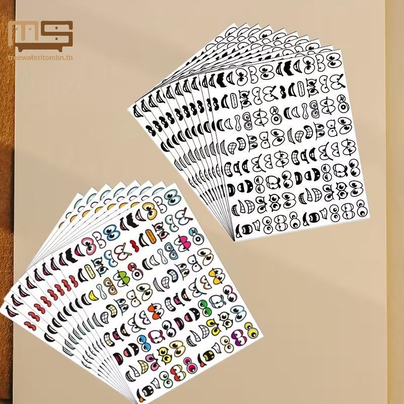 Tt 480/960pcs การ์ตูน Expressions สติกเกอร์ Self-Adhesive Eyes ปากสติกเกอร์ Playful Faces สําหรับสมุดภาพ DIY ตกแต่งงานปาร์ตี้ mbn
