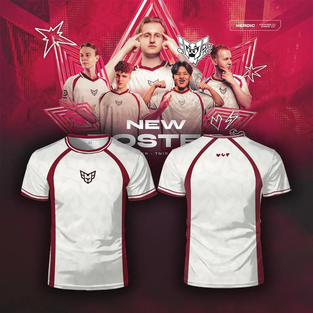 เสื้อทีม esports HEROIC แบบ breathable สำหรับการฝึกซ้อมและเล่นเกม CS2