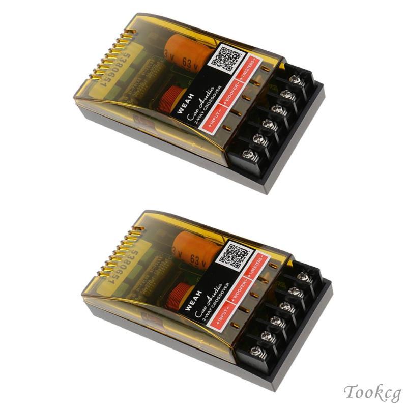 [Tookcg] 2 ชิ้น 220W 2-6ohm 2 ทางลําโพงตัวแบ่งความถี่ Amp Crossover Filter