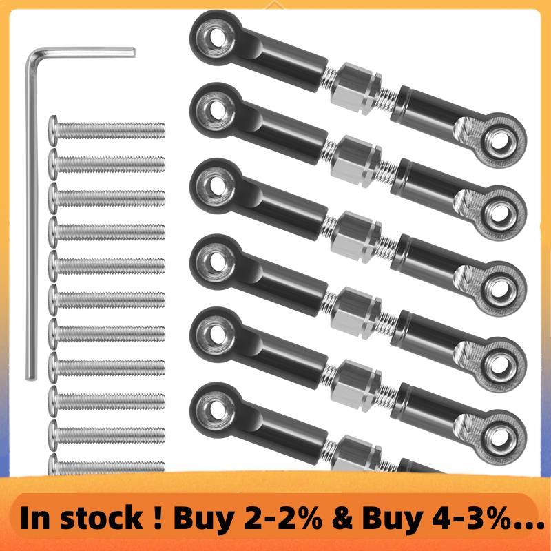6 ชิ้นปรับโลหะ Linkage ดึง Rod ด้านหน้า/ด้านหลัง Servo Link สําหรับ A949 A959 A969 A979 K929 RC รถอั