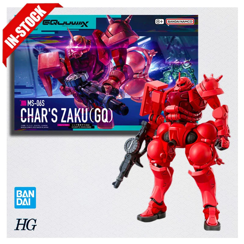 Bandai Hobby GQuuux HG 1/144 MS-06S Chars Zaku GQ Assembly Action Figure อะนิเมะ PVC ของเล่นเด็ก