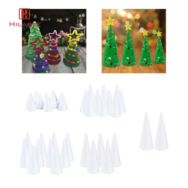 [hilabee] โฟมรูปทรงกรวยสีขาว DIY Craft Material Party Supply อุปกรณ์เสริมตกแต่ง