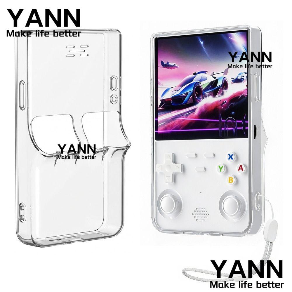 YANN ป้องกัน,พร้อม Lanyard กันกระแทกเกมคอนโซล,นุ่มโปร่งใส Anti-Scratch TPU Sleeve Shell สําหรับ R36S