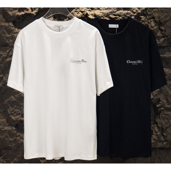 แนวโน้ม ไม่จํากัดเพศ ฝ้าย ที เสื้อยืดลําลองเบลอตัวอักษรแขนสั้นอเนกประสงค์ท็อปส์คลาสสิกถนนผู้ชายผู้หญิง