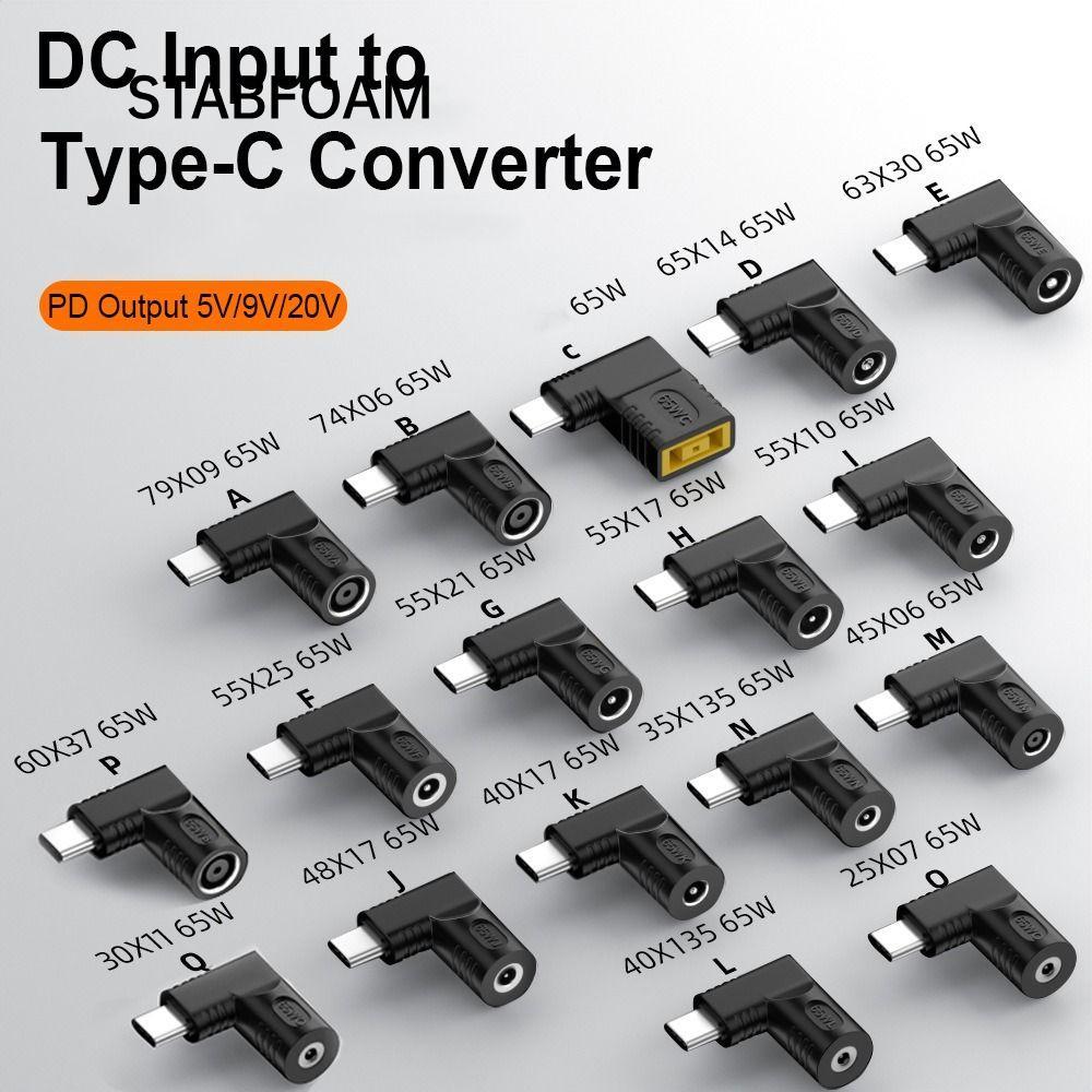 STABFOAM DC to Type C Converter 5v 9v 12v USB C Connector Professional PD 65W สําหรับ //