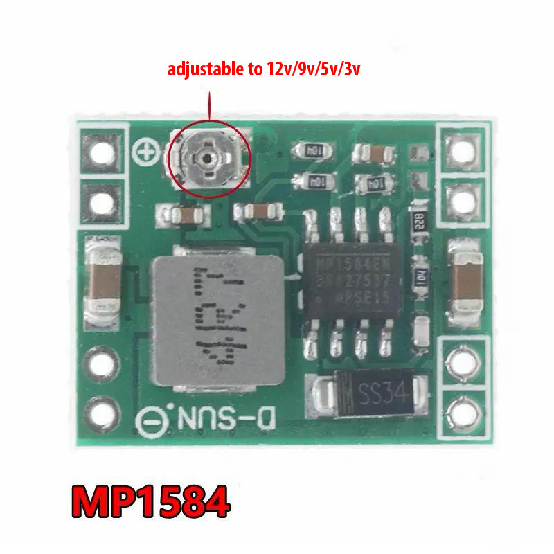 MP1584 EN STEP DOWN DC 3A 7V-28V ถึง ADJUSTABLE 12V/9V/5V/3V โมดูล
