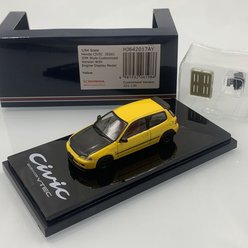 Hobby Japan 1/64 Honda Civic EG6 JDM Alloy รถเหล็กโมเดลของเล่นของขวัญวันเกิด - รูปที่ 7
