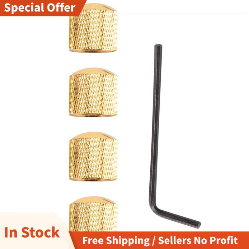 4 ชิ้นโลหะ Volume Tone Dome Tone กีตาร์ปุ่มควบคุมความเร็วพร้อมสกรูสําหรับกีตาร์ไฟฟ้าหรือ