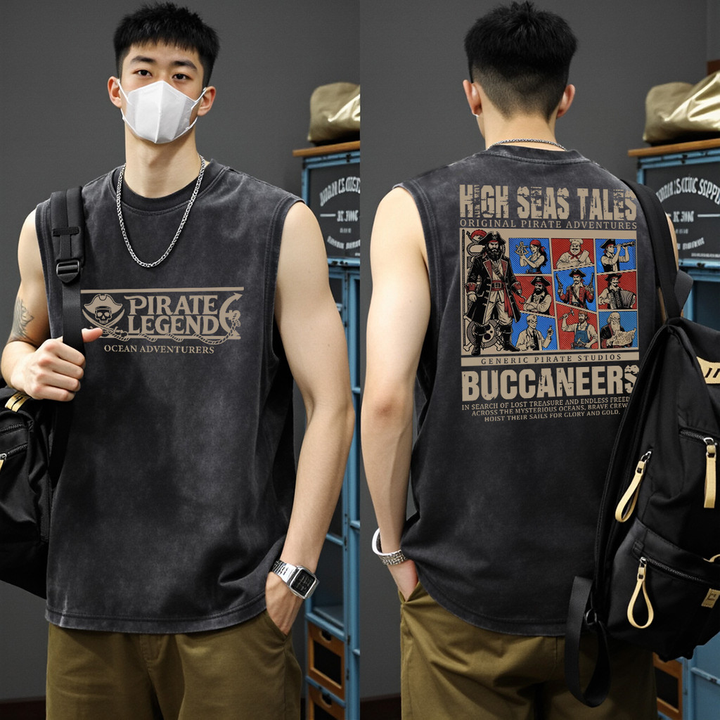 Y-T🐻เสื้อยืดชาย เสื้อกล้าม แขนกุด สวมใส่สบาย ผ้าฝ้าย100% คุณภาพสูง ลาย "NTCOTTL" ไม่ต้องรีดผ้า สไตล์ลำลอง