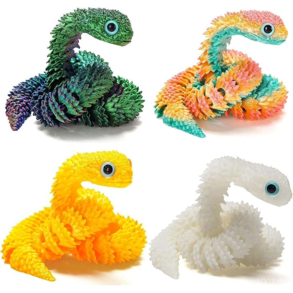 3D พิมพ์งู,12in ยืดหยุ่น 3D พิมพ์สัตว์งู,คริสต์มาส Fidget ของเล่นของขวัญตกแต่งฮาโลวีนในร่มกลางแจ้ง,ต