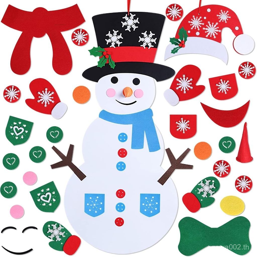 Max สนุก Diy Felt Christmas Snowman เกมชุด 58 ชิ้นหัตถกรรมชุดแขวนผนัง Xmas ของขวัญสําหรับคริสต์มาสฤด