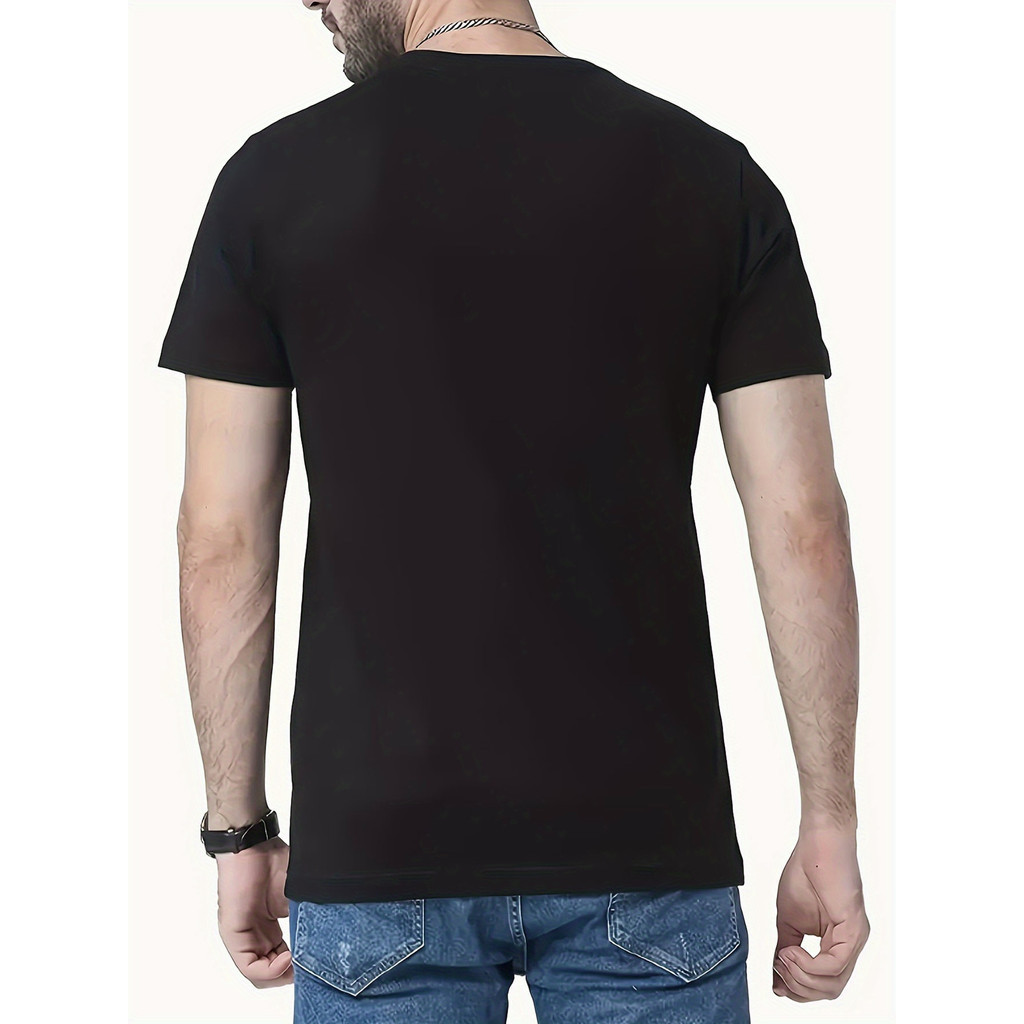 ทีเชิ้ตกราฟิกสีดำสำหรับผู้ชาย ลายกีตาร์ ผ้าฝ้าย ระบายอากาศได้ดีและมีสไตล์ เหมาะสำหรับงานเทศกาลดนตรี - รูปที่ 3