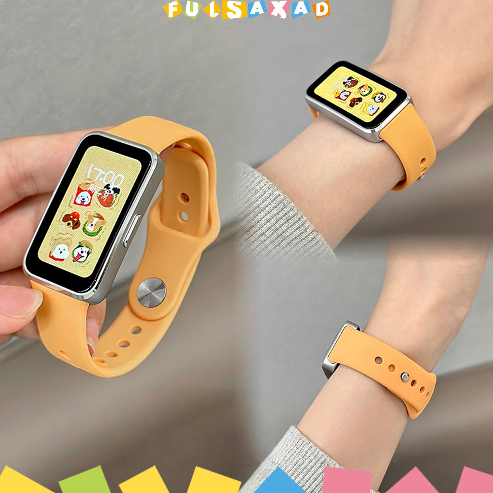 สายรัดยางซิลิโคน for Smartwatch Huawei Band 10/9/8/NFC สายนาฬิกาอุปกรณ์เสริมสายนาฬิกาที่เปลี่ยนได้และระบายอากาศได้