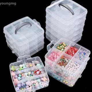 [YG] 3 ชั้น 18-Grid โปร่งใสปรับ Staable ช่องสล็อตกล่องเก็บพลาสติกสําหรับจัดระเบียบของเล่นเครื่องประดับอุปกรณ์เสริม TH