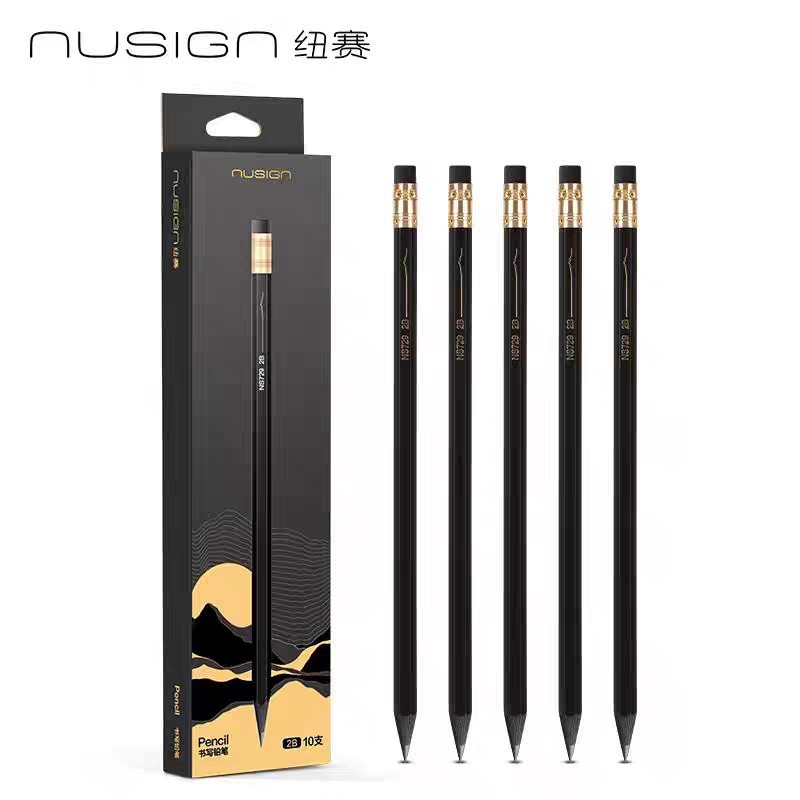 Delinius NS729-2B Blackwood หกเหลี่ยม Rod ดินสอเขียนนักเรียน Delinius NS729-2B Blackwood หก bdejhd88