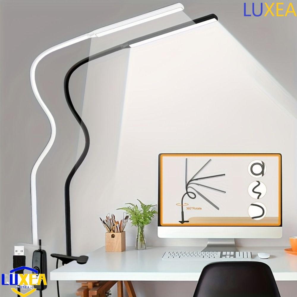 LUXEA โคมไฟตั้งโต๊ะ LED แบบหนีบ พับได้ ยืดหยุ่น 360° พร้อมแคลมป์ไฟอ่านหนังสือ พกพาสะดวก USB สําหรับโฮมออฟฟิศ
