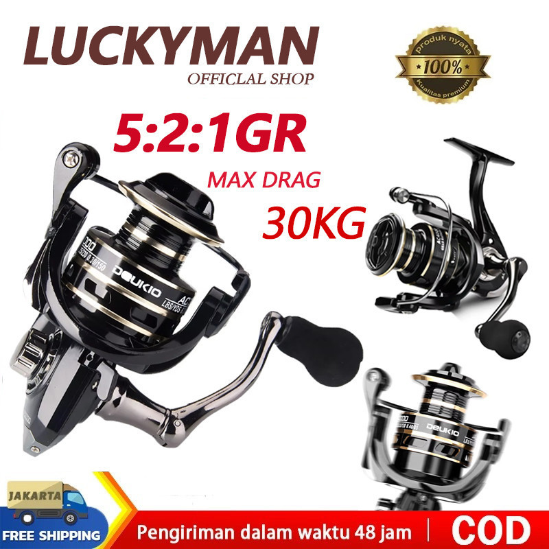 LUCKY MAN รอกตกปลา Max Drag 30KG รอกสปินนิ่ง กำลังดึง 2000 3000 4000 อุปกรณ์ตกปลา รอกตกปลา