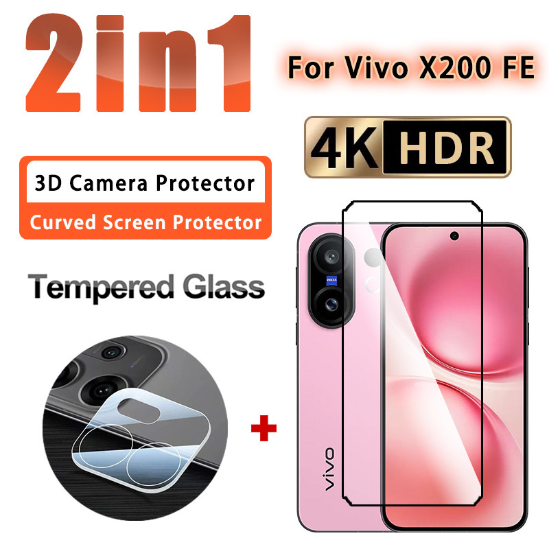 2 IN 1 ฟิล์มกระจกนิรภัย Vivo X200 FE ฟิล์มแก้วสําหรับ Vivo X300 Pro X200 Pro Mini X200 FE X200s 5G 4