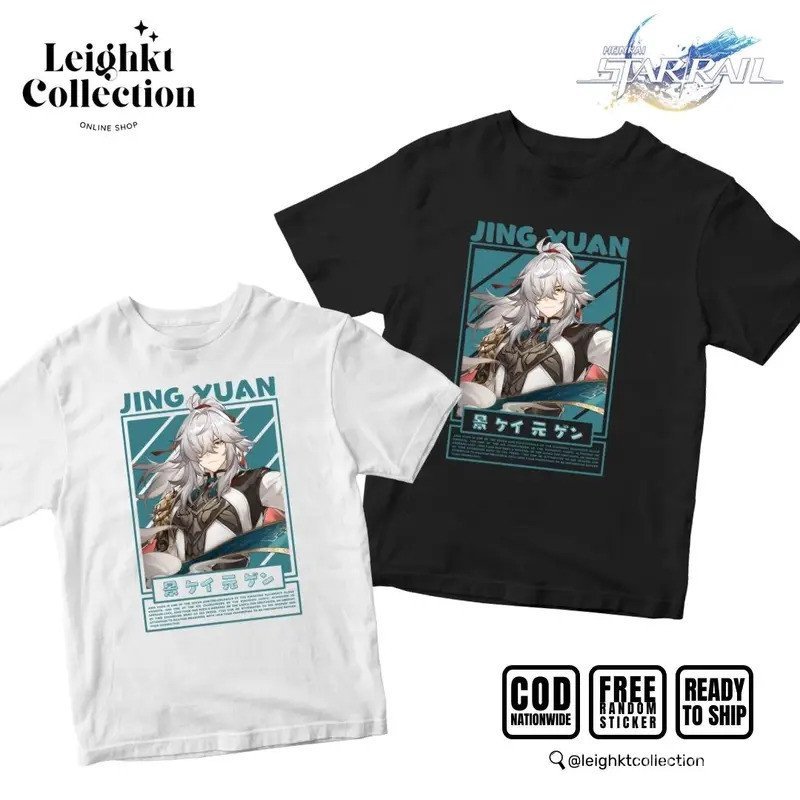 เสื้อยืดสำหรับเล่นเกม Honkai แบบแฟชั่นจากJing Yuan