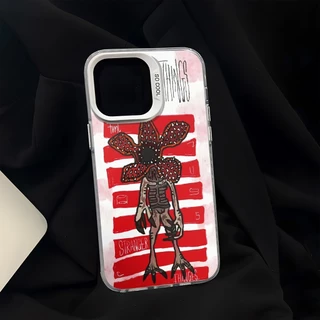 เคส Stranger Things สำหรับ iPhone 16 Pro Max 15 14 17 13 11 12 Pro Max 8 7 Plus X Xs Max ดีไซน์โลหะชุบทอง เท่ ​​สร้างสรร