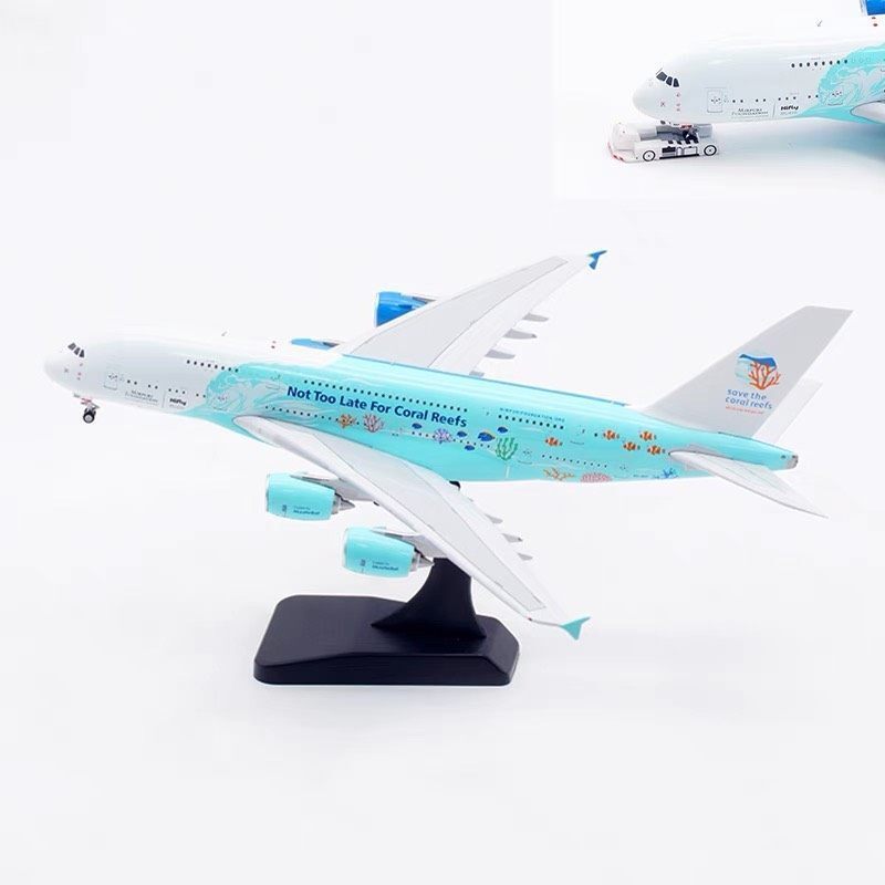 [คลังสินค้าพร้อม] Aviation 1: 400 เครื่องบินโลหะผสมรุ่น Hifly Aviation A380 9H-MIP Coral, SF จัดส่งฟ