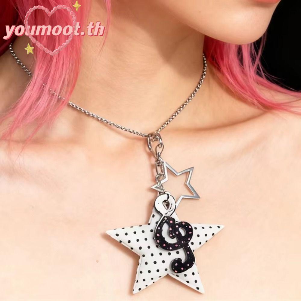 ✨YOUMOOT จี้สร้อยคอมินิมอลดอทสตาร์, สไตล์เกาหลี Y2K การ์ตูนสำหรับ 여성แฟชั่น