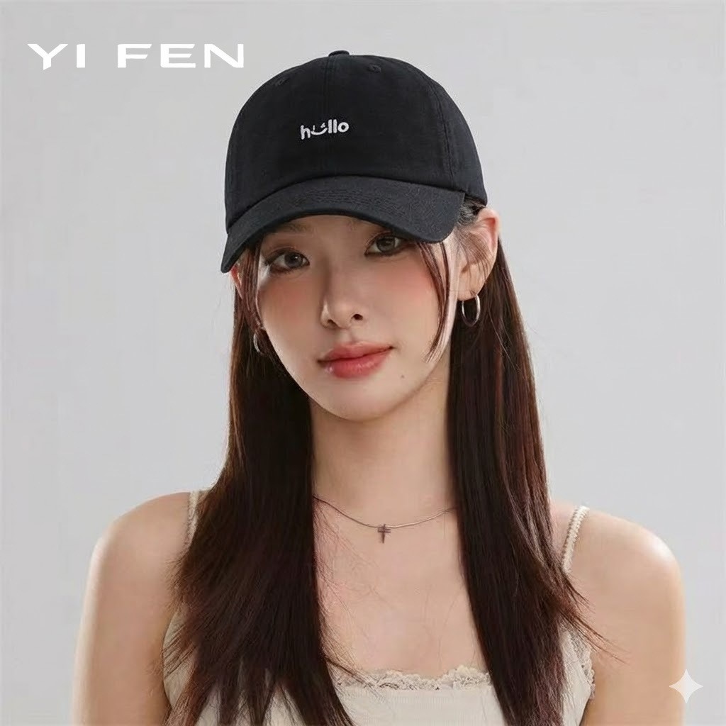 YIFEN หมวกแก๊ปผู้หญิง ลายการ์ตูนน่ารัก สไตล์เกาหลี หมวกเบสบอลกันแดด ใส่แล้วหน้าดูเล็ก [พร้อมส่ง]