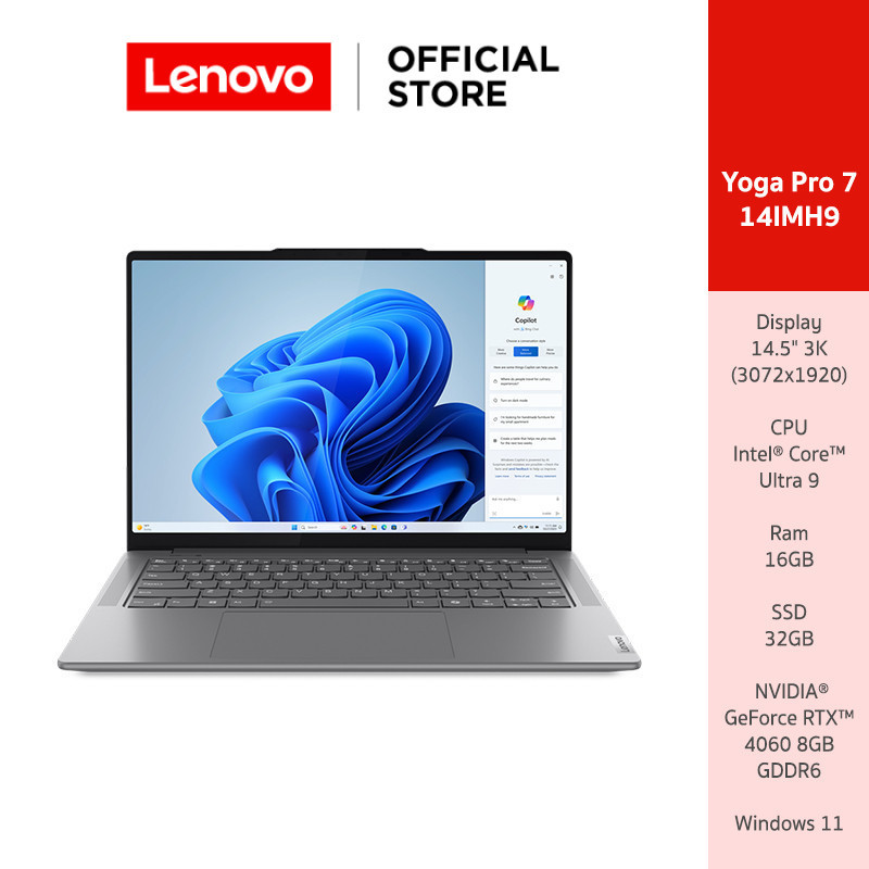 [ผ่อน 0%]LENOVO YOGA PRO 7 14IMH9(83E2002WTA)NOTEBOOK INTEL ULTRA 9 185H NVIDIA GEFORCE RTX 4060