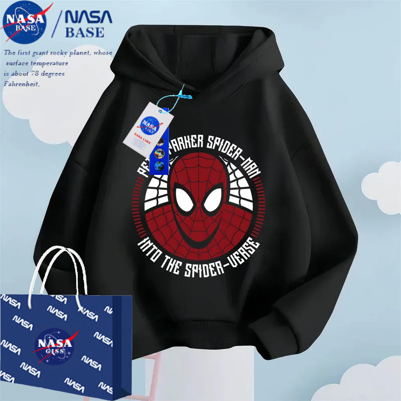 Spider-Man Kids Hoodie ฮูดีสำหรับเด็กผู้หญิง ฤดูใบไม้ร่วงและฤดูหนาว