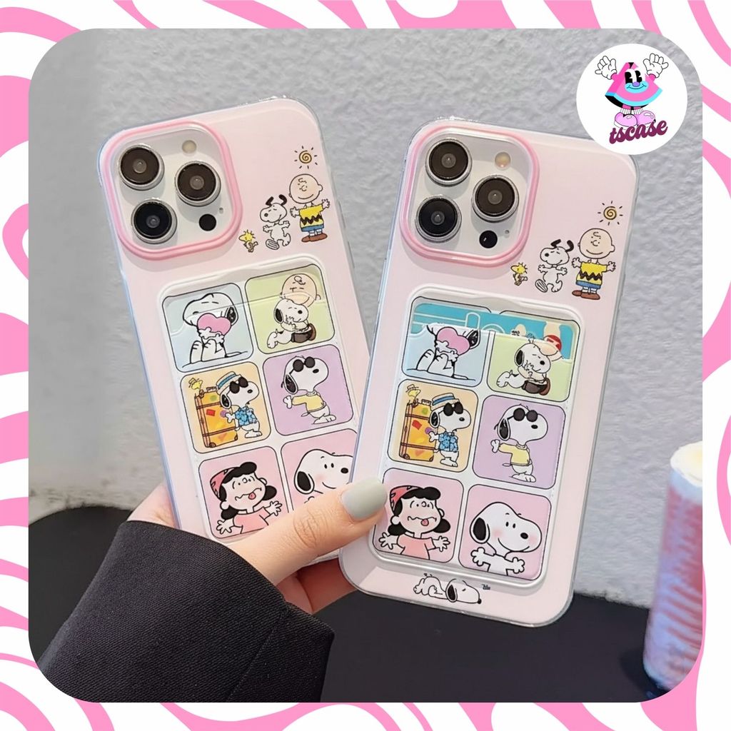 PRINTING CARD CASE SNOOPY สําหรับ oppo a16 a55 a54s a15 a15s a3s realme c1 a9 a5 a5s a31 a92 a52 a54