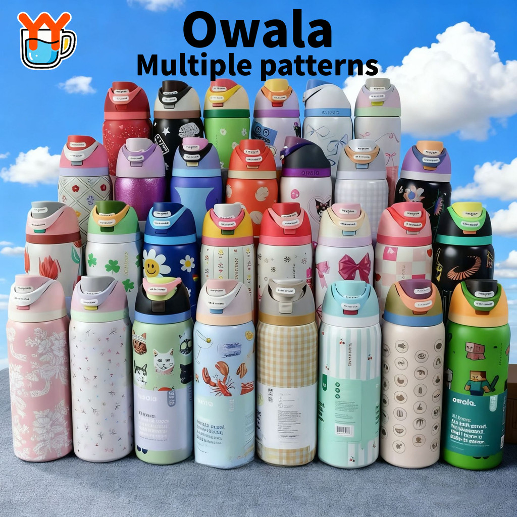 โอวาลา ฟรีจิบ 304 ถ้วยฉนวนสแตนเลส, ถ้วยฟางแบบพกพากลางแจ้ง, ขวดน้ํากีฬาความจุขนาดใหญ่