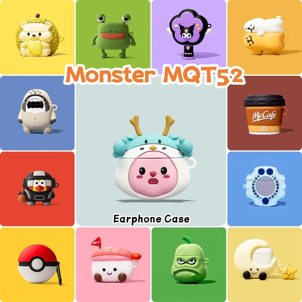 READY STOCK!นําไปใช้กับ Monster MQT52 เคส Case เคสหูฟัง phim hoạt hình Dễ thương ซิลิโคนนุ่ม เคส เคส