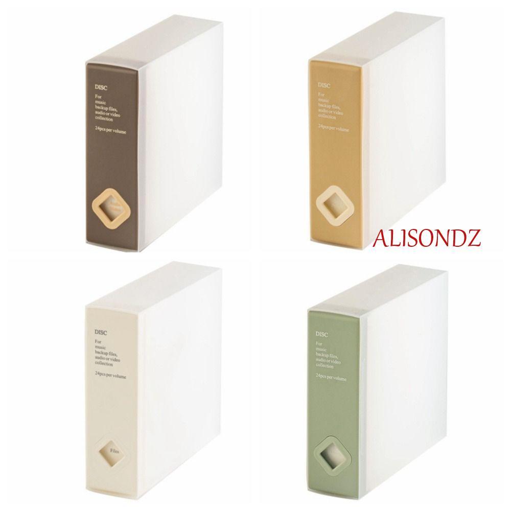 ALISONDZ CD Case, 24 CD Capacity DVD Wallet CD Storage Box, Portable CD Sleeve Collication Booklet H