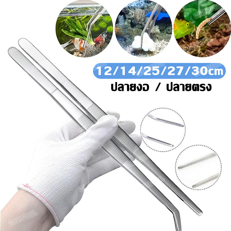 long forceps ฟอร์เซปยว ที่คีบฟอเซปสเเตนเลส 12-30cm ตกเเต่งจานอาหาร ให้อาหารสัตว์ ที่คีบเพชร คีมหนีบ 