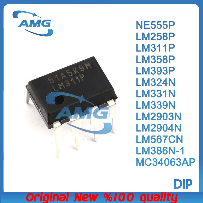 5PCS MC34063AP LM2903N LM2904N LM386N-1 LM393P LM358P LM567CN LM331N LM324N LM339N LM311P LM258P DIP