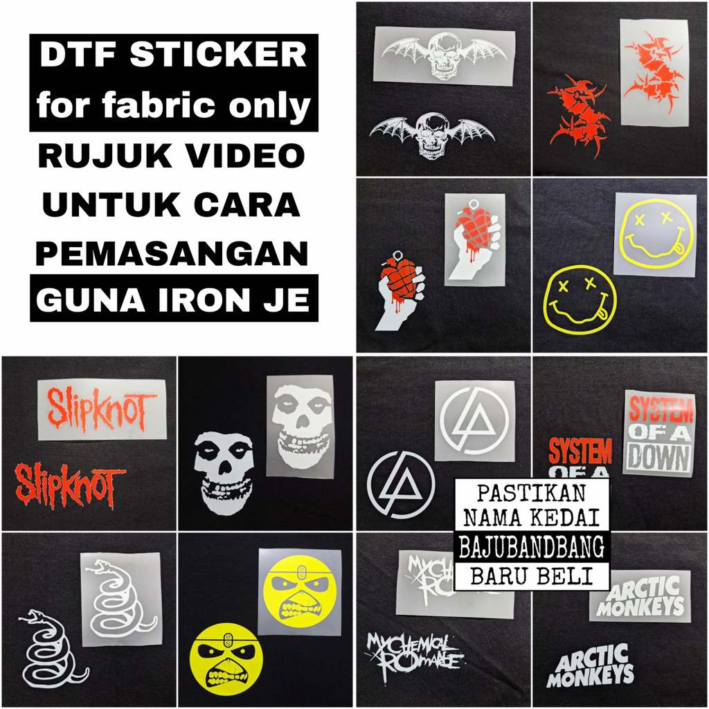 DTF STICKER แถบหินโลหะสําหรับผ้าเท่านั้น takpadutakujual